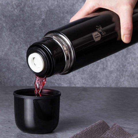  BH/6818, Termo de vacío de 0,75 l, Negro, Termo de vacío, Termo, Almacenamiento de alimentos, Frasco