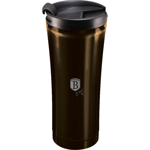 BH/6821, Taza de café 0,5L, negra, taza de café, taza de café de viaje, botella, termo