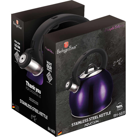  BH/6831N, Hervidor de agua 3,0L, Morado, Hervidor silbante, Electrodomésticos de cocina, Hervidor