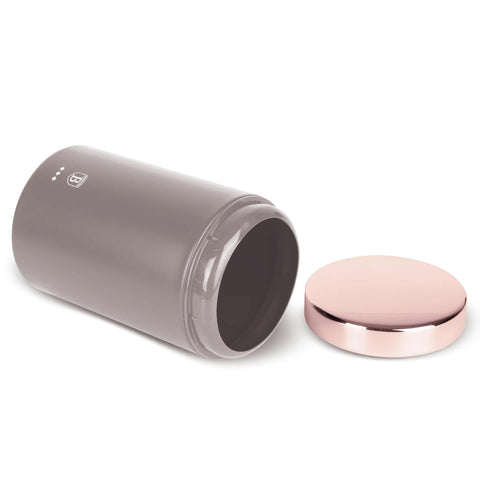 Product image of Bread box with 3pcs canister set. Part of the Taupe Collection . Features: • Material: stainless steel • Include: • Bread box 38,5*28*18,5 cm • Sugar canister Ø11*17,8 cm • Tea canister Ø11*17,8 cm • Coffee canister Ø11*17.... (Studio view). Official Berlinger Haus product, boosted by Promintra sl.