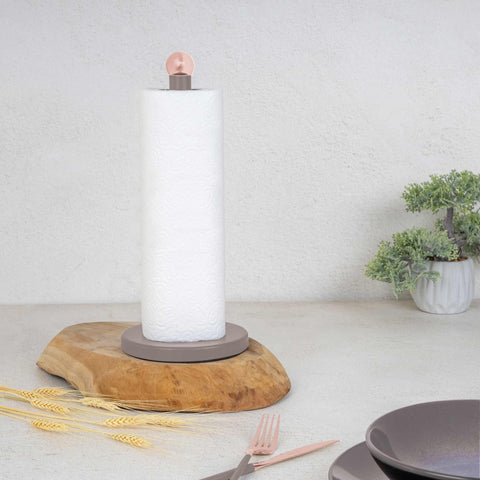 BH/6840, Portarrollos de cocina, color topo, porta toallas de papel, utensilios de cocina