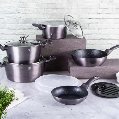  BH/6886, juego de utensilios de cocina de 13 piezas, gris oscuro, juego de utensilios de cocina de 13 piezas b., utensilios de cocina inteligentes, juego de utensilios de cocina, ollas y sartenes, juego de ollas y sartenes, juego, cocina, utensilios de cocina, ollas y cazuelas