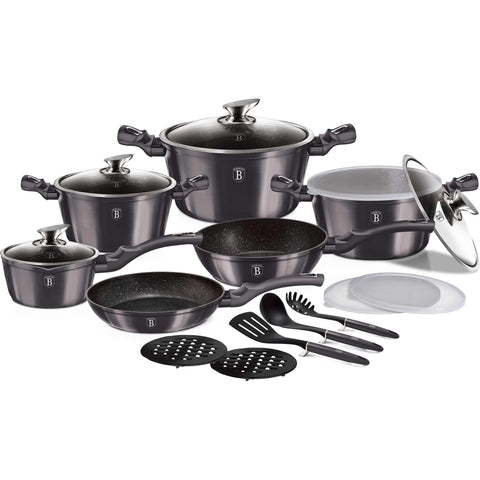BH/6887, Juego de utensilios de cocina de 18 piezas, Gris oscuro, Juego de utensilios de cocina de 18 piezas, Batería de cocina inteligente, Juego de utensilios de cocina, Ollas, Juego de ollas, Ollas y sartenes, Juego de ollas y sartenes, Juego, Herramientas de cocina, Cocina, Batería de cocina, Ollas y cacerolas