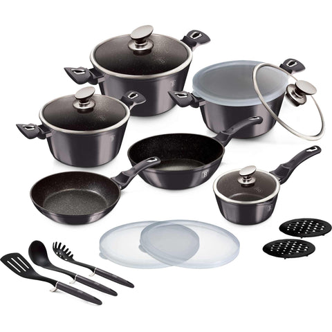  BH/6887, Juego de utensilios de cocina de 18 piezas, Gris oscuro, Juego de utensilios de cocina de 18 piezas, utensilios de cocina inteligentes, juego de utensilios de cocina, ollas, juego de ollas, ollas y sartenes, juego de ollas y sartenes, juego, utensilios de cocina, cocina, utensilios de cocina, Ollas y cacerolas