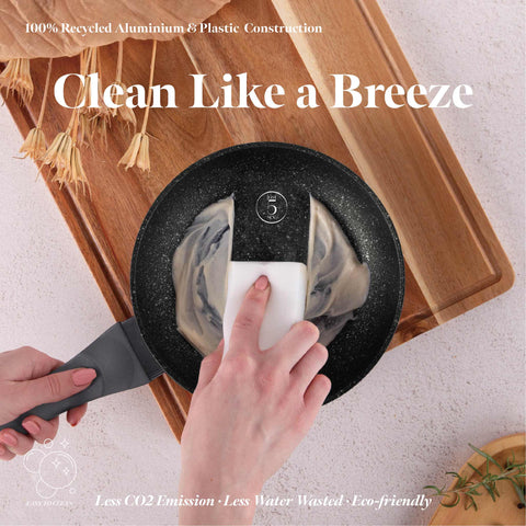 Product image of Frypan 20cm. Part of the Metallic Line Carbon Pro Edition . Features: • Material: forged aluminum • Frypan Ø20*4,5 cm 1,0L • Color: metallic dark grey REGISTERED DESIGN BY BERLINGER HAUS!. (Studio view). Official Berlinger Haus product, boosted by Promintra sl.