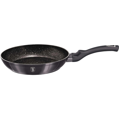 Product image of Frypan 28cm. Part of the Metallic Line Carbon Pro Edition . Features: • Material: forged aluminum • Frypan Ø28*5,2 cm 2,4L • Color: metallic dark grey REGISTERED DESIGN BY BERLINGER HAUS!. (Studio view). Official Berlinger Haus product, boosted by Promintra sl.