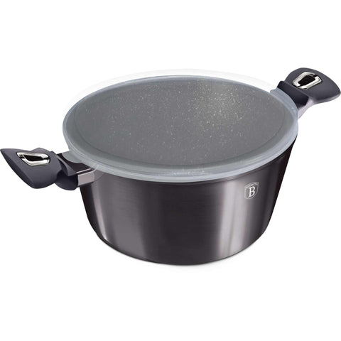 Cacerola, olla, cacerola con tapa, batería de cocina, cocinar,cacerola de 30 cm,gris oscuro,BH/6925