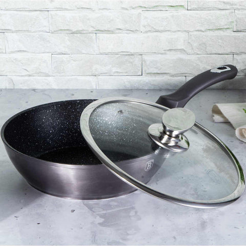 BH/6895, Sartén honda con tapa 24cm, Gris oscuro, Sartén honda 24 cm, Sartén, Sartén honda, Sartén honda con tapa, Sartén, Batería de cocina, Cocina, Sartenes