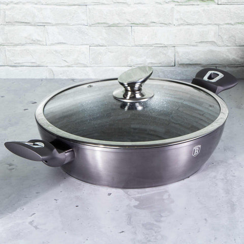  BH/6898, Olla baja con tapa 28cm, Gris oscuro, Olla baja 28 cm, Olla baja, Olla baja con tapa, Olla, Utensilios de cocina, Cocina, Ollas y cazuelas