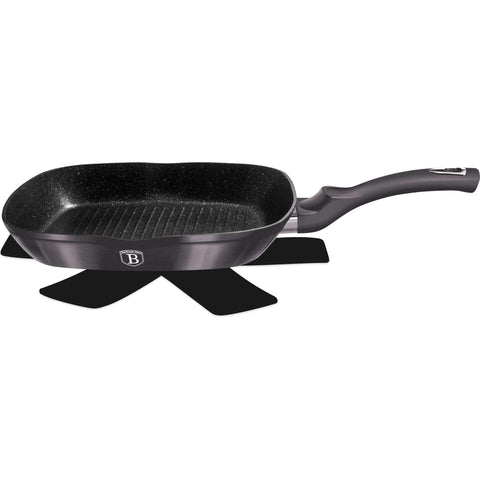 sartén, sartén para freír, sartén para parrilla, utensilios de cocina, cocinar, sartén para parrilla de 28 cm, gris oscuro,BH/6914,BH/6901