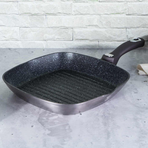 sartén, sartén para freír, sartén para parrilla, utensilios de cocina, cocinar, sartén para parrilla de 28 cm, gris oscuro,BH/6914,BH/6901