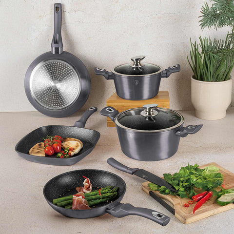 BH/6894N, BH/6894, Cacerola con tapa 28cm, gris oscuro, cacerola 28 cm, cazuela, olla, cacerola con tapa, batería de cocina, cocinar,Berlinger Haus, Promintra