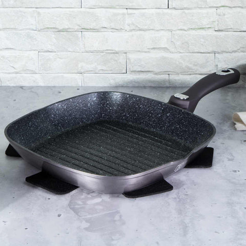 sartén, sartén para freír, sartén para parrilla, utensilios de cocina, cocinar, mango desmontable, sartén para parrilla de 28 cm, gris oscuro,BH/6901,BH/6914