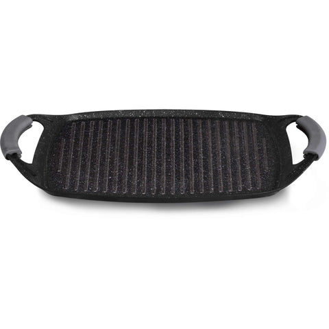BH/6922, Plancha de parrilla 47cm, Gris oscuro, plancha de parrilla, parrilla, mango de silicona, Sartenes, Sartén de parrilla