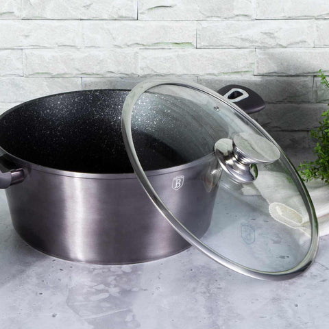  BH/6924, Cacerola con tapa 30cm, Gris oscuro, Cacerola 30 cm, Cacerola, Olla, Cacerola con tapa, Batería de cocina, Cocina, Ollas y cazuelas