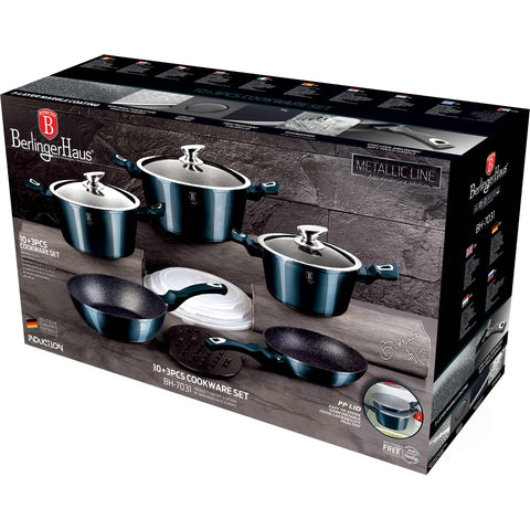  BH/7031, BH/1884, juego de utensilios de cocina de 13 piezas, aguamarina, azul, juego de utensilios de cocina de 13 piezas b., utensilios de cocina inteligentes, juego de utensilios de cocina, ollas y sartenes, juego de ollas y sartenes, juego, cocina, utensilios de cocina, ollas y cazuelas