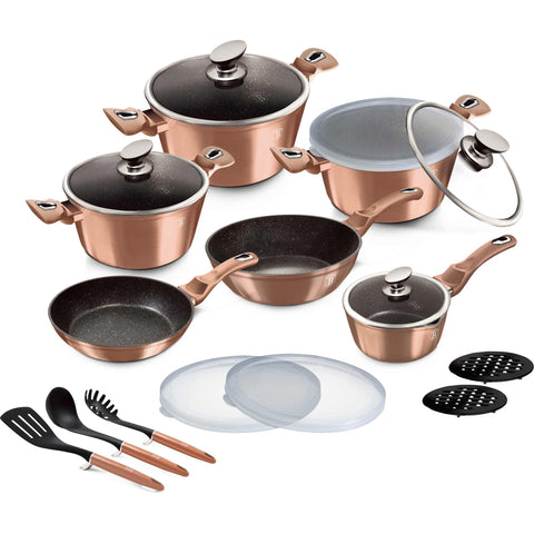  BH/7034,BH/7034N,Juego de utensilios de cocina de 18 piezas,Oro rosa,Juego de utensilios de cocina de 18 piezas,Utensilios de cocina inteligentes,Juego de utensilios de cocina,Ollas,Juego de ollas,Ollas y sartenes,Juego de ollas y sartenes,Juego,Utensilios de cocina,Cocina,Utensilios de cocina,Ollas y cacerolas