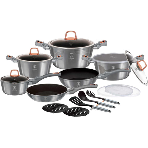  BH/7037,BH/6022, Juego de utensilios de cocina de 18 piezas, Gris, Juego de utensilios de cocina de 18 piezas, utensilios de cocina inteligentes, juego de utensilios de cocina, ollas, juego de ollas, ollas y sartenes, juego de ollas y sartenes, juego, utensilios de cocina, cocina, utensilios de cocina, Ollas y cacerolas