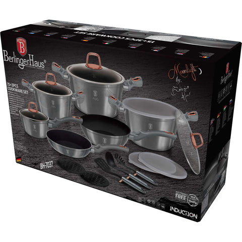  BH/7037, BH/6022, juego de utensilios de cocina de 18 piezas, gris, juego de utensilios de cocina de 18 piezas, utensilios de cocina inteligentes, juego de utensilios de cocina, ollas, juego de ollas, ollas y sartenes, juego de ollas y sartenes, juego, herramientas de cocina, cocina, utensilios de cocina, ollas y cazuelas