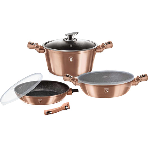  BH/7051, BH/7047, juego de utensilios de cocina de 6 piezas con mango desmontable, oro rosa, juego de utensilios de cocina de 6 piezas b., mango desmontable, utensilios de cocina inteligentes, juego de utensilios de cocina, ollas y sartenes, juego de ollas y sartenes, juego, cocina, utensilios de cocina, ollas y cazuelas