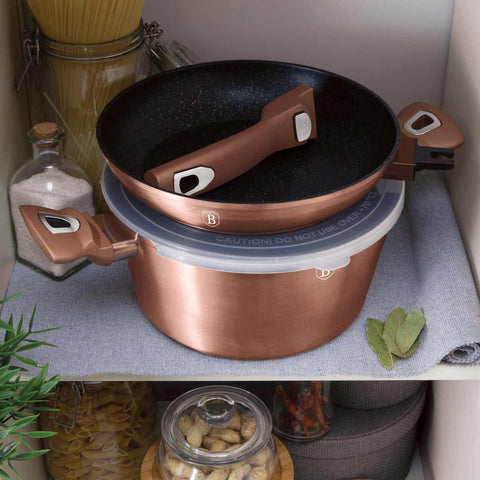  BH/7051, BH/7047, juego de utensilios de cocina de 6 piezas con mango desmontable, oro rosa, juego de utensilios de cocina de 6 piezas b., mango desmontable, utensilios de cocina inteligentes, juego de utensilios de cocina, ollas y sartenes, juego de ollas y sartenes, juego, cocina, utensilios de cocina, ollas y cazuelas