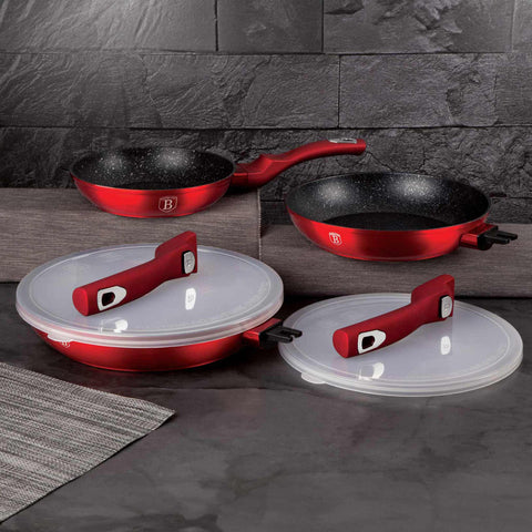 BH/7053,BH/1288NF,Juego de 5 sartenes con mango desmontable,Borgoña,Rojo,Juego de 5 sartenes a.,Mango desmontable,Utensilios de cocina inteligentes,Sartén,Juego de sartenes,Sartén,Juego de sartenes,Utensilios de cocina,Cocinar,Sartenes,Juego de sartenes
