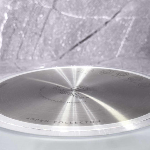 Product image of Frypan 24cm. Part of the Aspen Collection . Features: • Material: forged aluminum with grey titan non-stick coating • Frypan Ø24*4,8 cm 1,7L • Color: matt grey REGISTERED DESIGN BY BERLINGER HAUS!. (Studio view). Official Berlinger Haus product, boosted by Promintra sl.