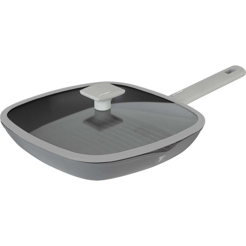 sartén, sartén para freír, sartén para parrilla, sartén para parrilla con tapa, batería de cocina, cocinar,sartén para parrilla de 28 cm con tapa,gris mate,NUEVO,BH/7073N,BH/7073