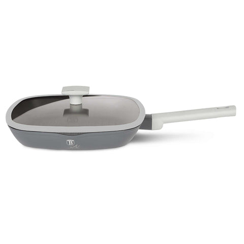 sartén, sartén para freír, sartén para parrilla, sartén para parrilla con tapa, batería de cocina, cocinar,sartén para parrilla de 28 cm con tapa,gris mate,NUEVO,BH/7073N,BH/7073