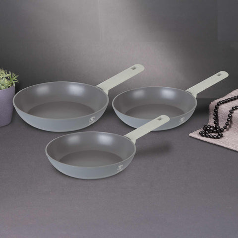  BH/7075, juego de 3 sartenes, gris mate, juego de 3 sartenes a., sartén, juego de sartenes, sartén, juego de sartenes, utensilios de cocina, cocina, sartenes, juego de sartenes