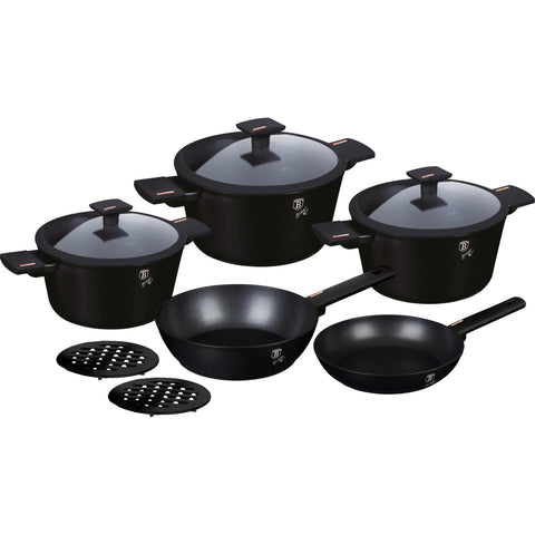 BH/7081NN, RENEW, BH/7081,BH/7081N, juego de utensilios de cocina de 10 piezas, negro mate, juego de utensilios de cocina de 10 piezas, juego de utensilios de cocina, ollas y sartenes, juego de ollas y sartenes, juego, cocina, utensilios de cocina