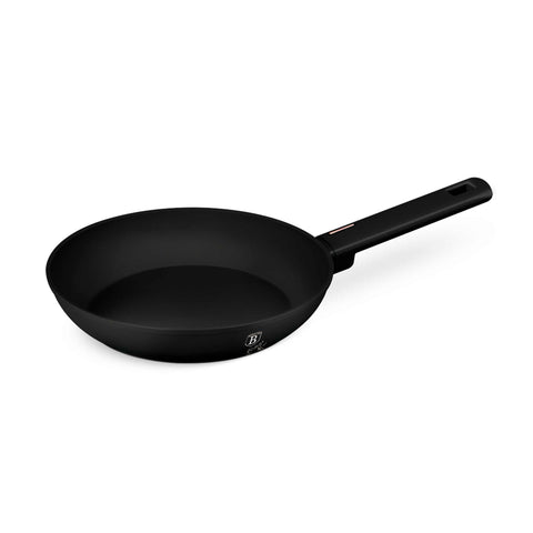 Product image of Frypan 24cm. Part of the Monaco Collection . Features: • Material: forged aluminum with black titan non-stick coating • Frypan Ø24*4,8 cm 1,7L • Color: black- rose gold REGISTERED DESIGN BY BERLINGER HAUS!. (Studio view). Official Berlinger Haus product, boosted by Promintra sl.