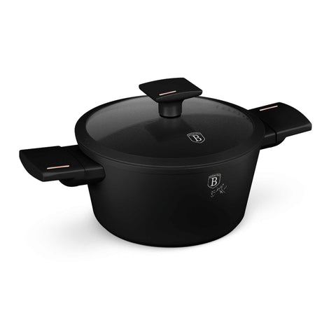 BH/7086N, BH/7086, BH/7086NN, Cacerola con tapa de 20 cm, Negro, Oro rosa, Cacerola de 20 cm, Cacerola, Olla, Cacerola con tapa, Batería de cocina, Cocina, Ollas y cazuelas