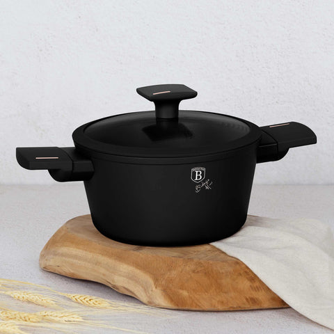  BH/7087NN,BH/7087,BH/7087N,Cacerola con tapa 24cm,Negro,Oro rosa,Cacerola 24 cm,Cacerola,Olla,Cacerola con tapa,Utensilios de cocina,Cocina,Ollas y cazuelas