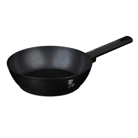 sartén, sartén honda, sartén honda con tapa, sartén, batería de cocina, cocinar, sartén honda 24 cm, negro mate, NUEVO,BH/7089N,BH/7089