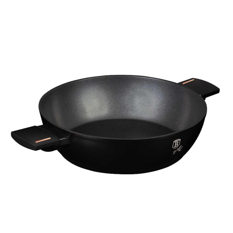 olla baja, olla baja con tapa, olla, batería de cocina, cocinar, olla baja de 28 cm, negro mate, NUEVO,BH/7090N,BH/7090