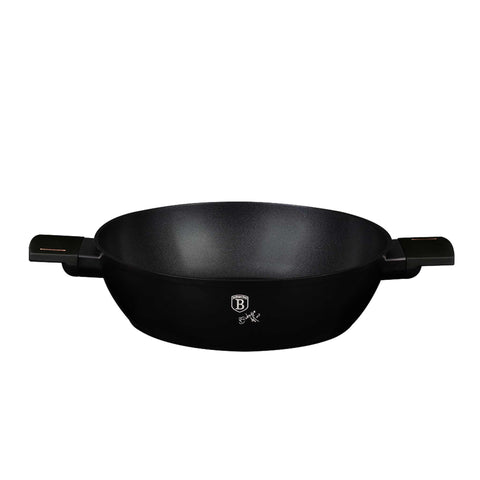 olla baja, olla baja con tapa, olla, batería de cocina, cocinar, olla baja de 28 cm, negro mate, NUEVO,BH/7090N,BH/7090