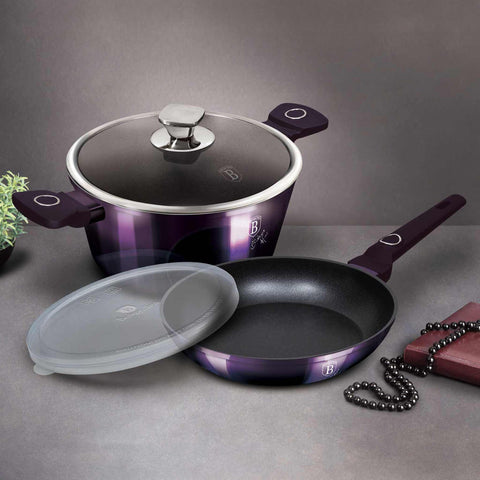  BH/7102, Juego de utensilios de cocina de 4 piezas, Morado, Juego de utensilios de cocina de 4 piezas, utensilios de cocina inteligentes, juego de utensilios de cocina, ollas y sartenes, juego de ollas y sartenes, juego, cocina, utensilios de cocina, Ollas y cacerolas