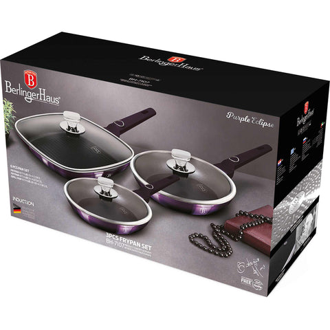 BH/7107, juego de 6 sartenes, morado, juego de 6 sartenes, sartén, juego de sartenes, juego de sartenes con tapa, sartén, juego de sartenes, sartén para parrilla, utensilios de cocina, cocina, sartenes, juego de sartenes