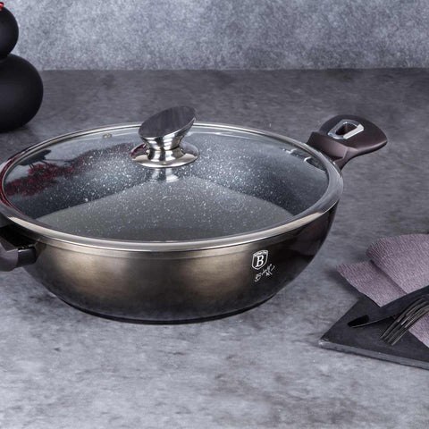  BH/7115, Wok con tapa 30cm, Negro, Wok 30 cm con tapa, Wok, Wok con tapa, Batería de cocina, Cocina, Sartenes