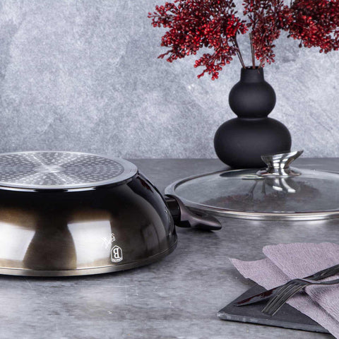  BH/7115, Wok con tapa 30cm, Negro, Wok 30 cm con tapa, Wok, Wok con tapa, Batería de cocina, Cocina, Sartenes