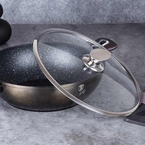  BH/7115, Wok con tapa 30cm, Negro, Wok 30 cm con tapa, Wok, Wok con tapa, Batería de cocina, Cocina, Sartenes