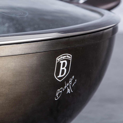  BH/7115, Wok con tapa 30cm, Negro, Wok 30 cm con tapa, Wok, Wok con tapa, Batería de cocina, Cocina, Sartenes