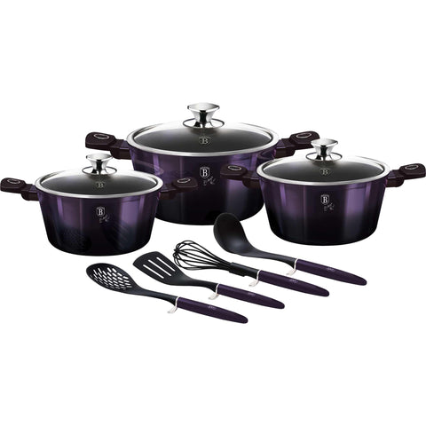  BH/7141, Juego de utensilios de cocina de 10 piezas, Morado, Juego de utensilios de cocina de 10 piezas, Juego de utensilios de cocina, Ollas, Juego de ollas, Juego, Utensilios de cocina, Cocinar, Utensilios de cocina, Ollas y cacerolas
