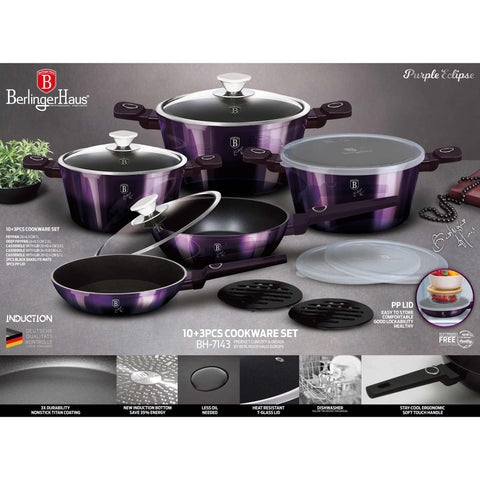 BH/7143, juego de utensilios de cocina de 13 piezas, morado, juego de utensilios de cocina de 13 piezas b., utensilios de cocina inteligentes, juego de utensilios de cocina, ollas y sartenes, juego de ollas y sartenes, juego, cocina, utensilios de cocina, ollas y cazuelas