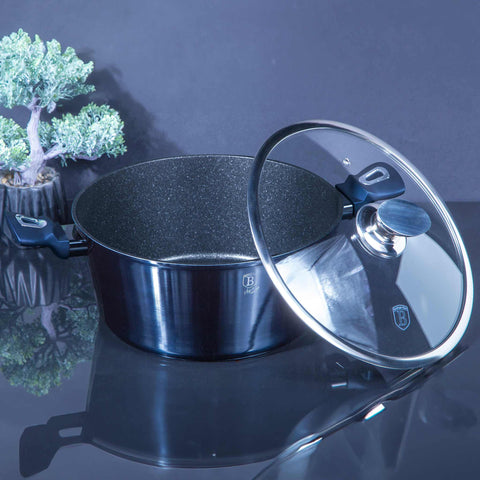 Product image of Casserole with lid 30cm. Part of the Metallic Line Aquamarine Edition . Features: • Material: forged aluminum • Casserole with lid Ø30*13,5 cm 8L • Color: metallic aquamarine REGISTERED DESIGN BY BERLINGER HAUS!. (Lifestyle view). Official Berlinger Haus product, boosted by Promintra sl.