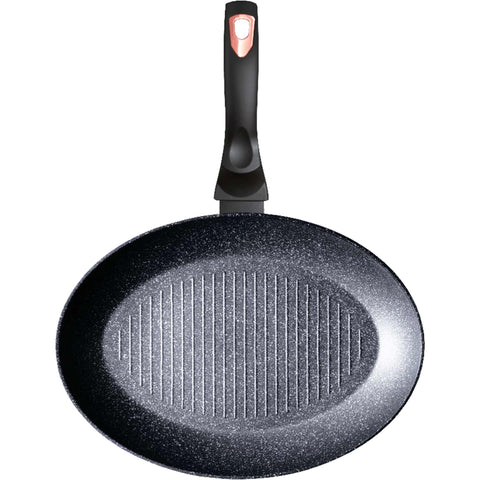 BH/7149, Sartén para pescado 35x25cm, Negro, Oro rosa, Sartén para pescado, Sartén para parrilla, Sartén, Sartenes
