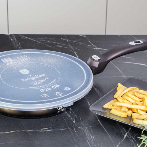 Sartén, sartén, utensilios de cocina, cocinar, mango desmontable, utensilios de cocina inteligentes, sartén de 28 cm, negro,BH/6601,BH/7154