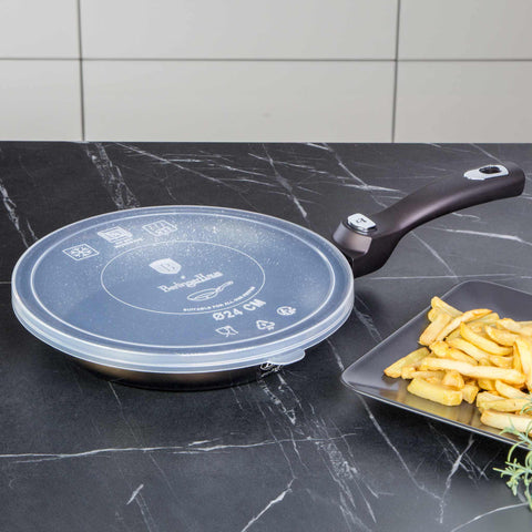 Sartén, sartén, utensilios de cocina, cocinar, mango desmontable, utensilios de cocina inteligentes, sartén de 24 cm, negro,BH/6600,BH/7156