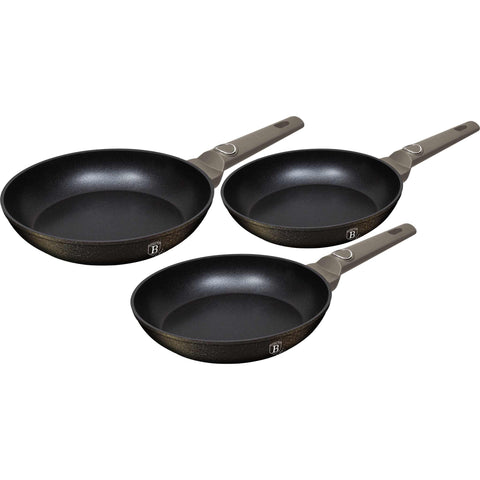  BH/7168, juego de 3 sartenes, champán, juego de 3 sartenes a., sartén, juego de sartenes, sartén, juego de sartenes, utensilios de cocina, cocina, sartenes, juego de sartenes